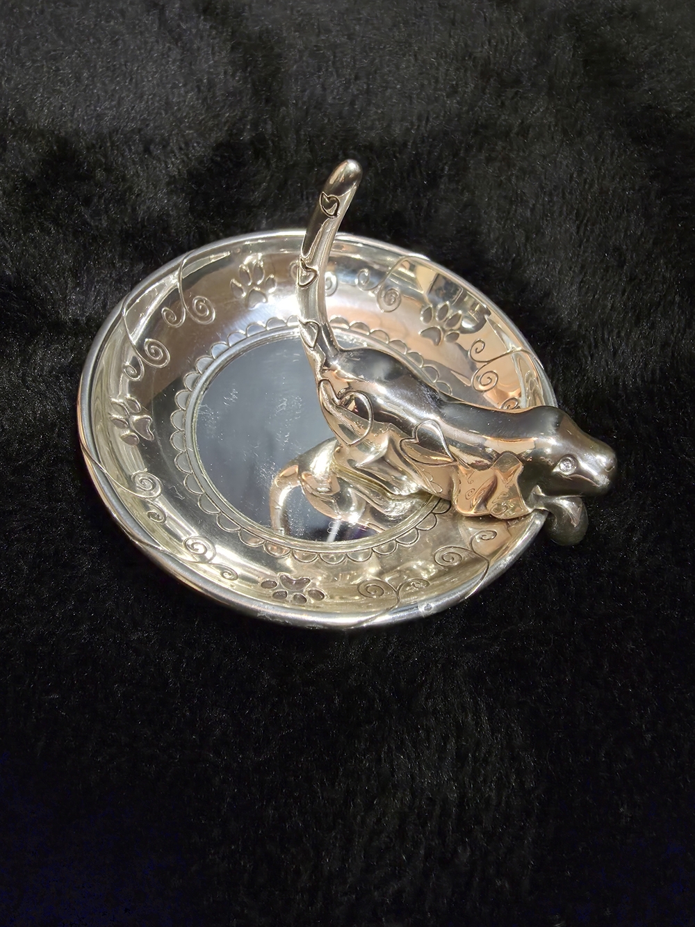 Brighton Doggy Kaddy Silver Plate Ring Holder Trinket Dish